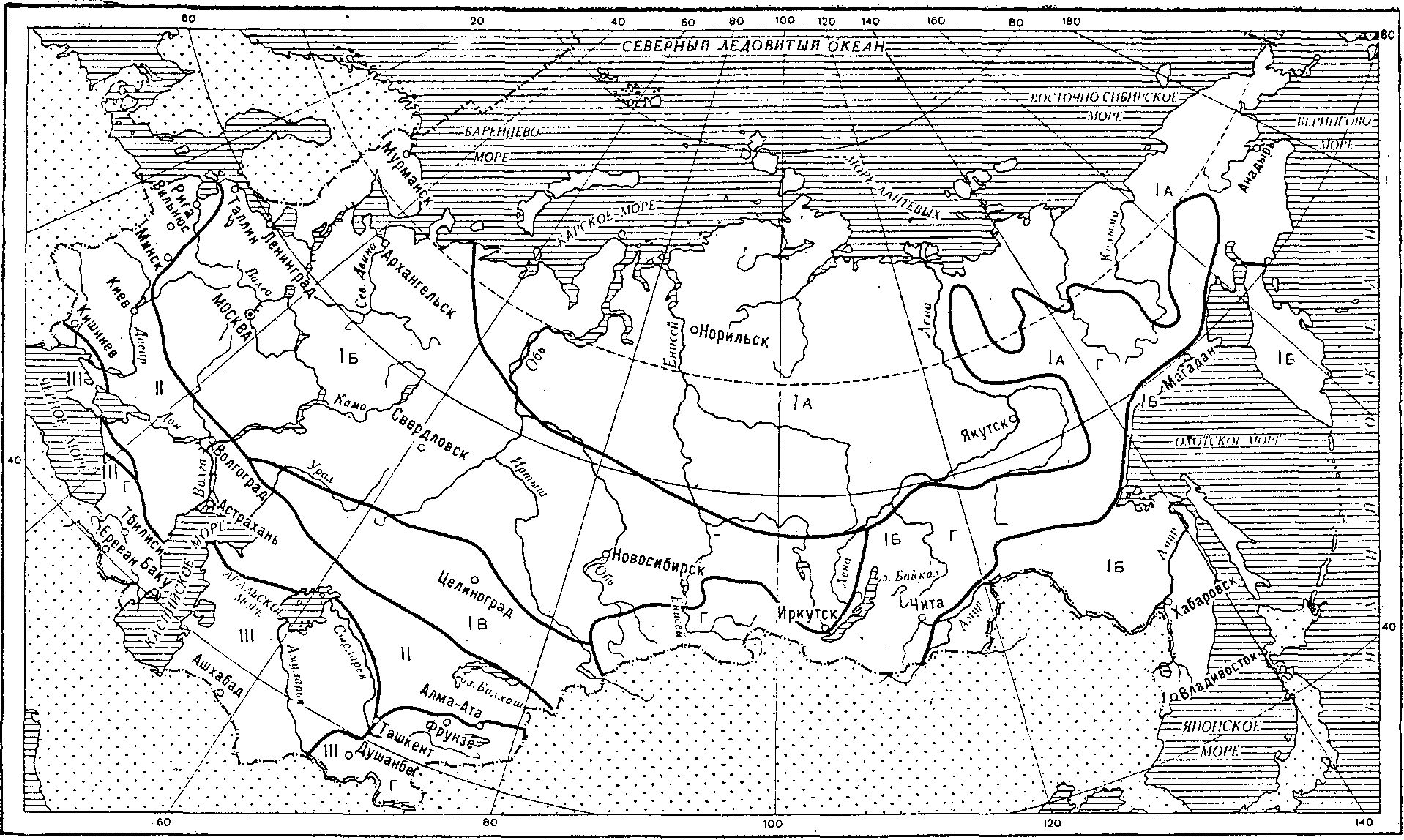 Карта климатический район строительства карта