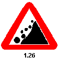 Падение камней. Знак камнепад ПДД. Знак 1.28 