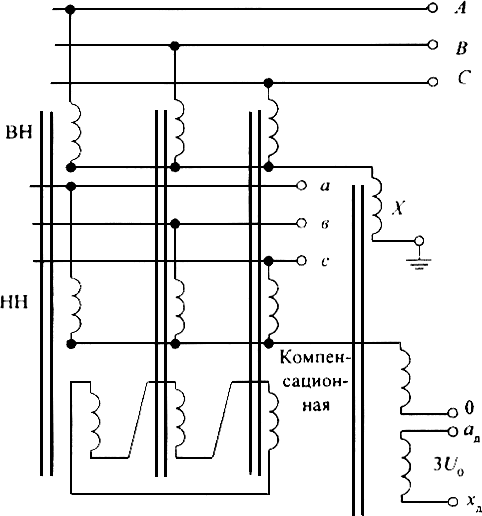 Схема соединения обмоток трансформатора напряжения нтми